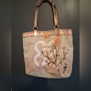 Coach Audrey Coral Leigh Tote (Style No. 17031) LIMITED EDITION